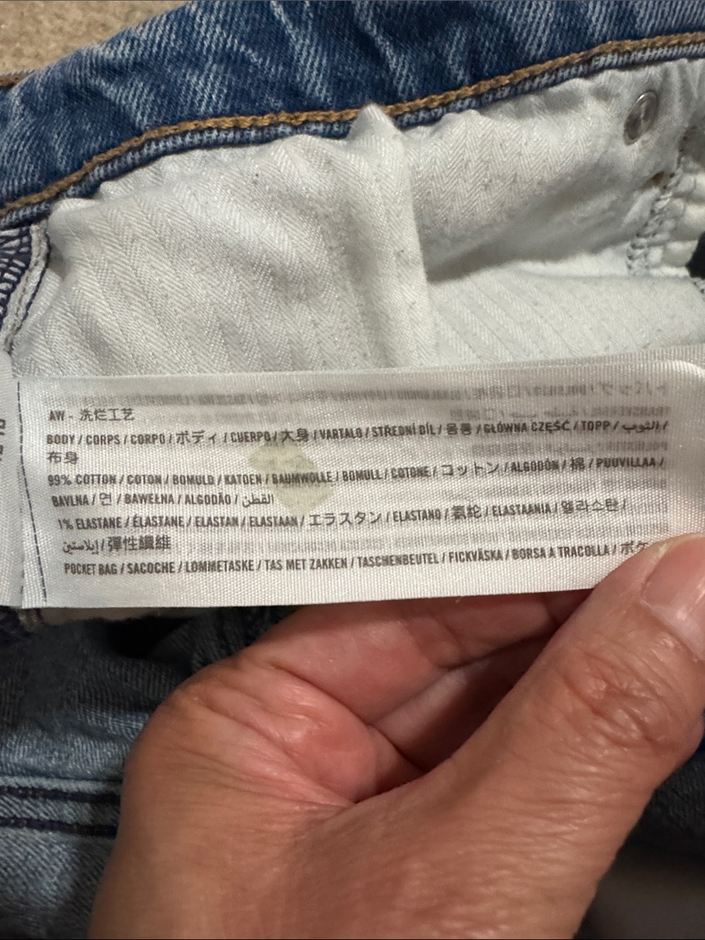 Abercrombie Mid Rise A-Line Short Medium Wash Cutoff Stretch Cotton Denim-34 - Picture 6 of 6
